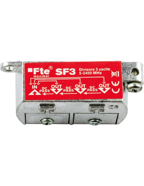 FTE TV divider for digital terrestrial and satellite 3 6db outputs