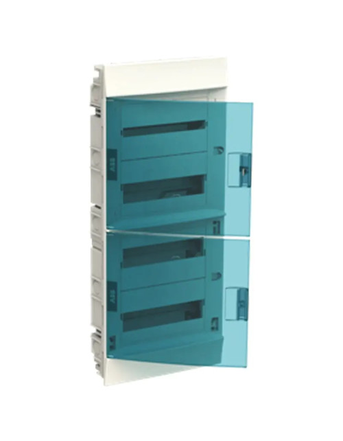 ABB flush-mounted switchboard 48 modules IP41 blue petrol white door 4 rows 41A12X42