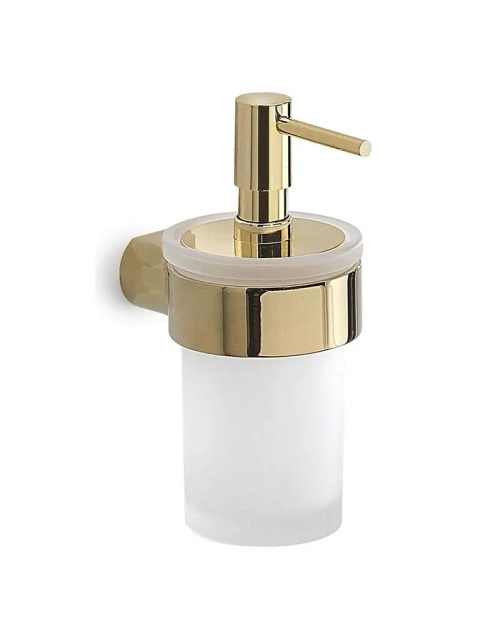 Wall mounted liquid soap dispenser Gedy Pirenei polished gold glass PI81-87