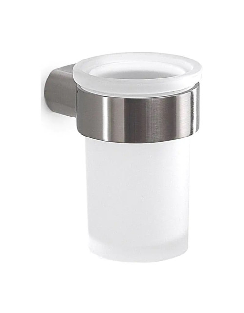 Wall toothbrush holder Gedy Pirenei brushed steel glass PI10-38