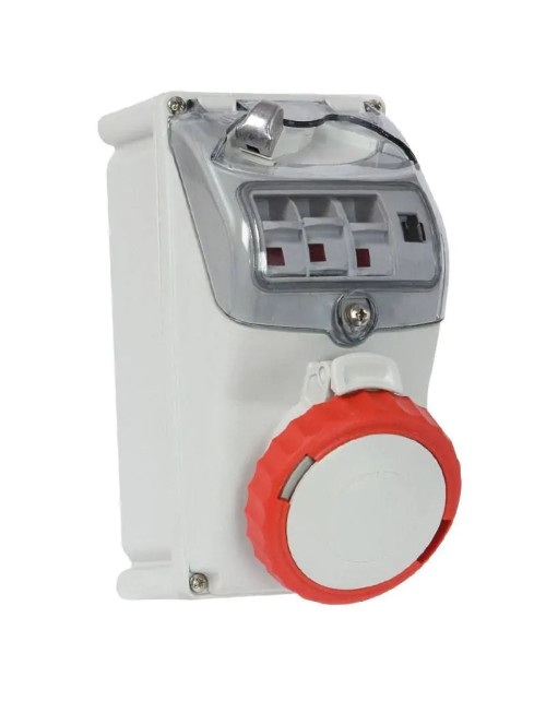 Fanton Industriesteckdosen-Sicherungshalter 3P+N+E 32A 400V IP67 rot 73375