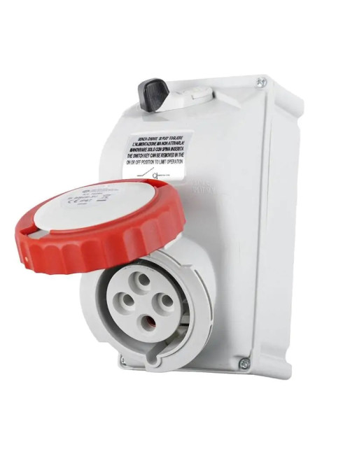 Fanton industrial wall socket 3P+E 16A 400V IP67 red 73344