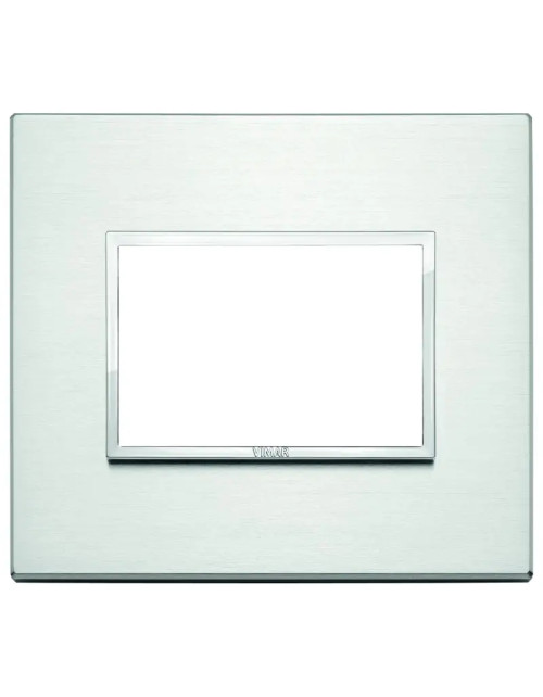 Placca Vimar Eikon Evo 3 moduli alluminio brillante 21653.01