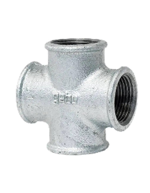 Gebo 2 inch 180-9G malleable iron threaded cross fitting