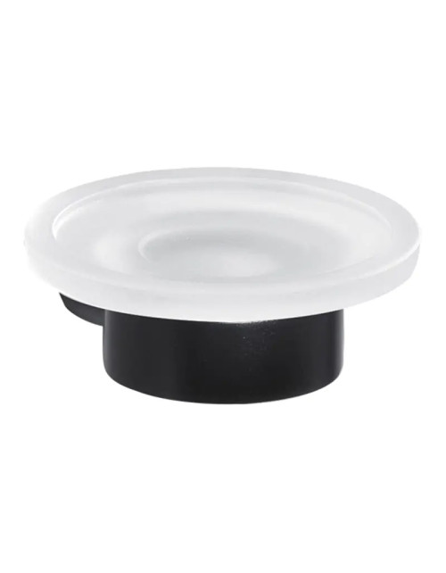 Wall mounted soap dish Gedy Pirenei matte black glass PI11-14