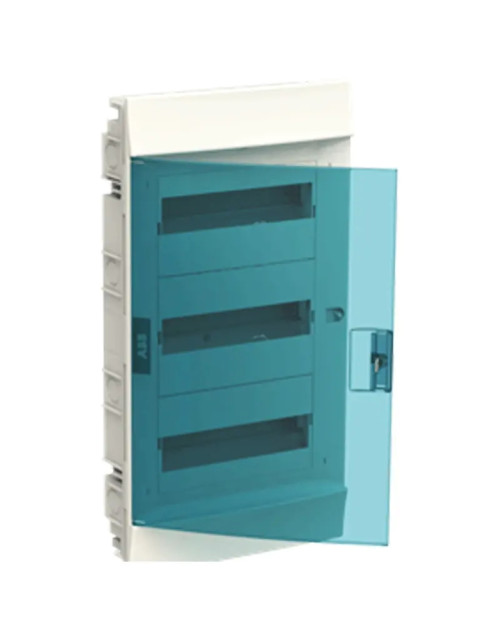 ABB flush-mounted switchboard 36 modules IP41 petrol blue white door 3 rows 41A12X32