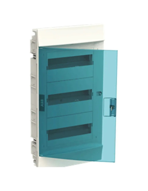 ABB Unterputz-Schalttafel 36 Module IP41 Benzinblau weiße Tür 3 Reihen 41A12X32