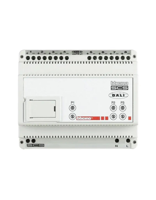 Bticino dimmer with 8 outputs for up to 16 Dali F429 luminaires