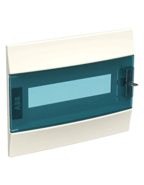 ABB 12 module IP41 flush-mounted switchboard with blue petrol door 41F12X12