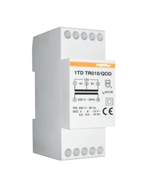 Trasformatore Perry 10VA uscite 4-8-12V 2 DIN 1TDTR010/QOD