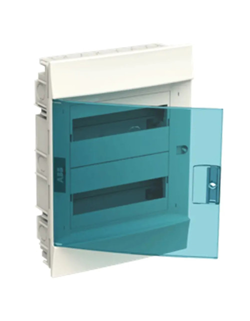 ABB flush-mounted switchboard 24 modules IP41 door petrol blue white 41A12X22