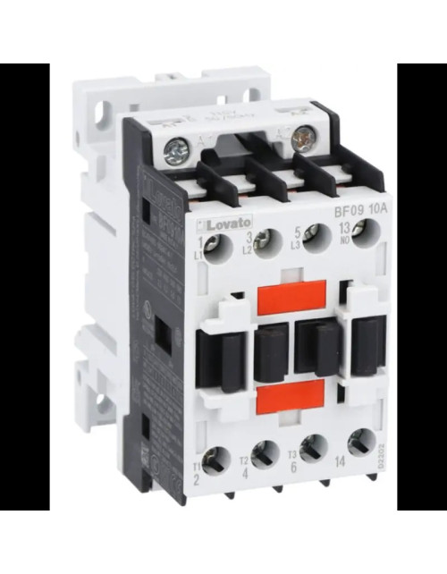 Lovato three-pole contactor 9A coil in AC 400VAC BF0910A400