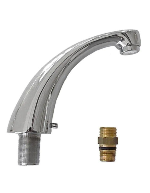 Fixed spout for Idroblok washbasin and sink in chromed brass 083584