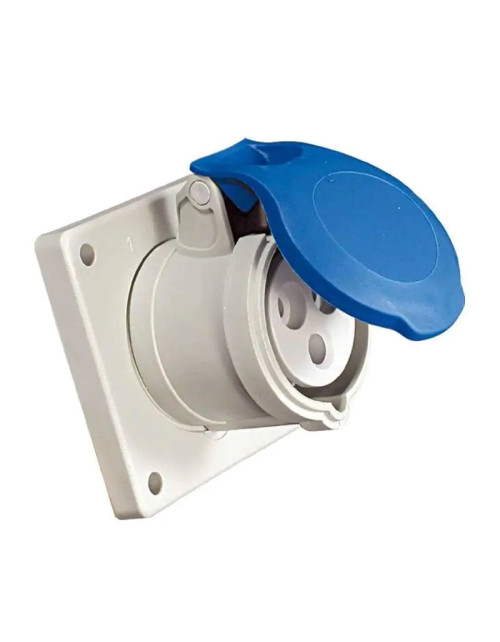 Fanton prise industrielle encastrable 2P+T 16A 230V IP44 bleu 71500