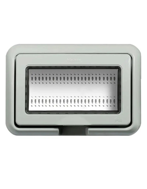 Bticino IP55 4-place Idrobox plate for LivingLight or Luna gray 24604