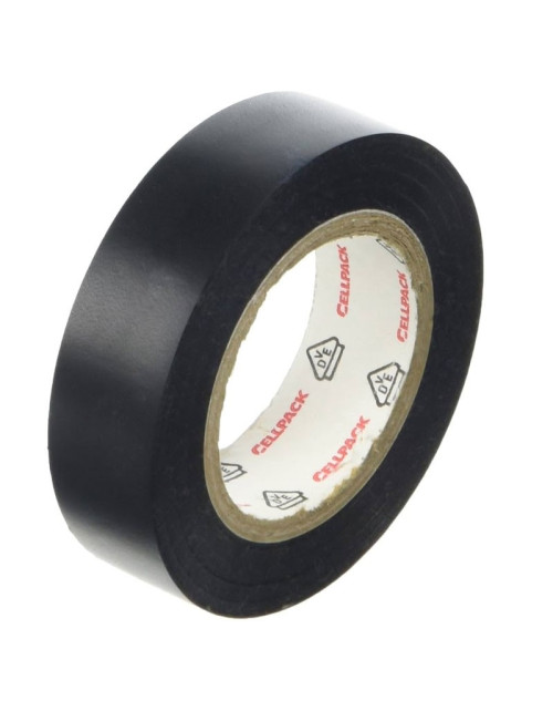 Black Cellpack insulating tape 15X10X0.15 in PVC 145821