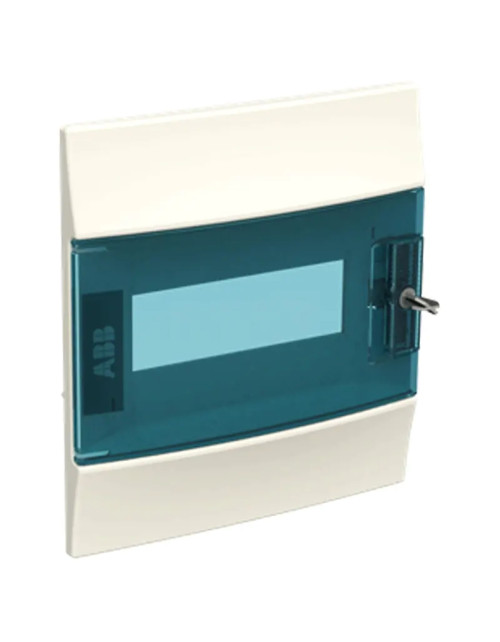 ABB 8 module IP41 flush-mounted switchboard with petrol blue door 41F08X12