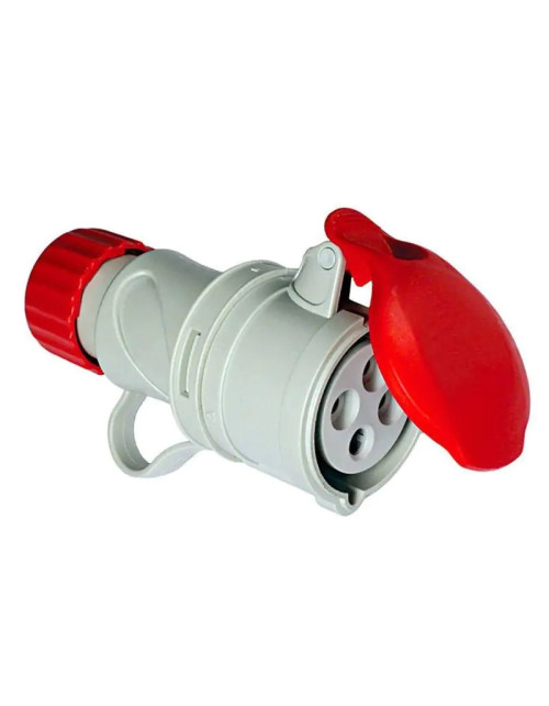 Fanton industrial mobile socket 3P+E 16A 400V IP44 red 71104