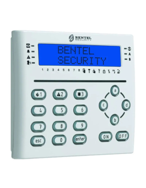 Teclado LCD Bentel para centrales Absolute y kyo T-WHITE