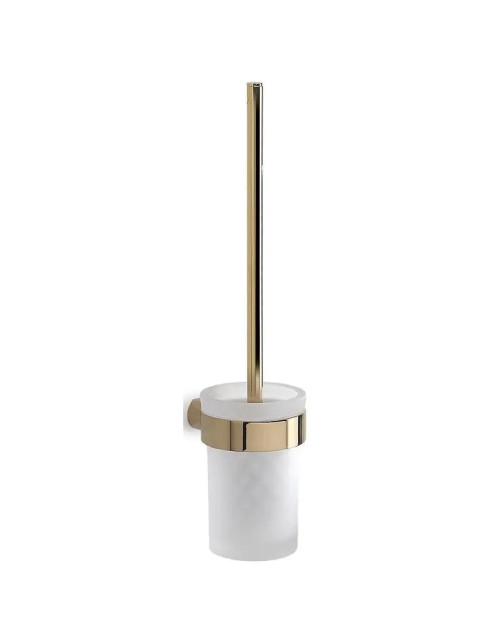 Wall mounted toilet brush holder Gedy Pirenei polished gold glass PI33-87