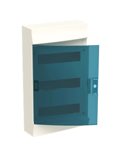 Cuadro eléctrico de pared ABB 36 módulos IP41 puerta azul petróleo blanco 3 filas 41P12X32
