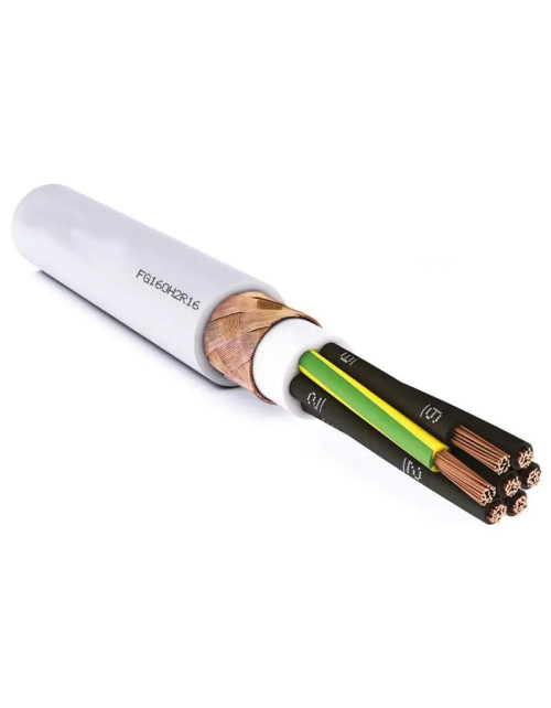 Cable multipolar apantallado FG16OH2R16 7x1,5 mm2 0,6/1 kV con amarillo/verde