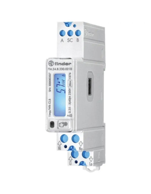 Din Single Phase Energy Meter Finder 40A MID with NFC and RS485 7M2482300210