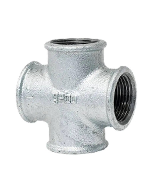 Gebo 1 inch 180-6G malleable iron threaded cross fitting