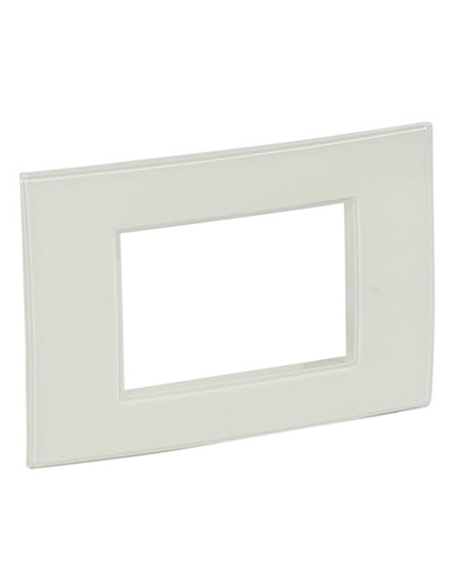 Legrand Vela square white enamel plate 3 modules 685716