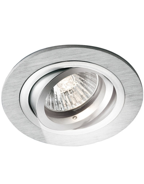 Nobile round recessed spotlight in satin aluminum adjustable 12W 50W 9086