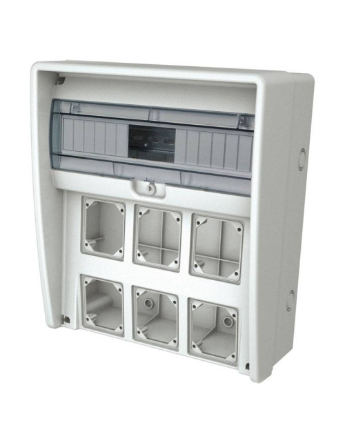 Panel vacío para bases Fanton Ulisse 6 agujeros IP65 gris 74205