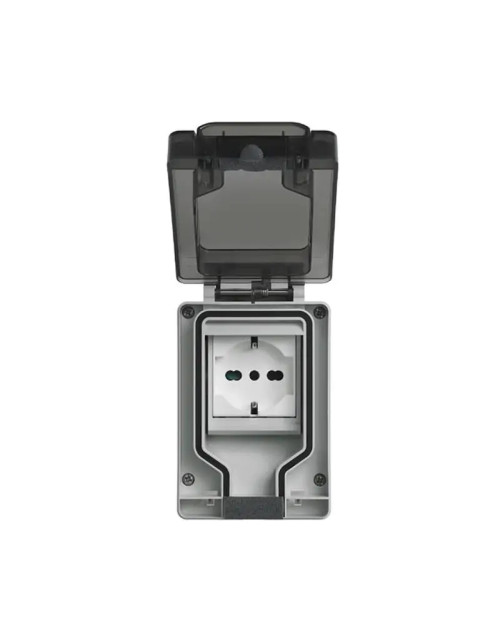 IP66 waterproof Vimar container with plug inserted 2 modules + 14962.U socket