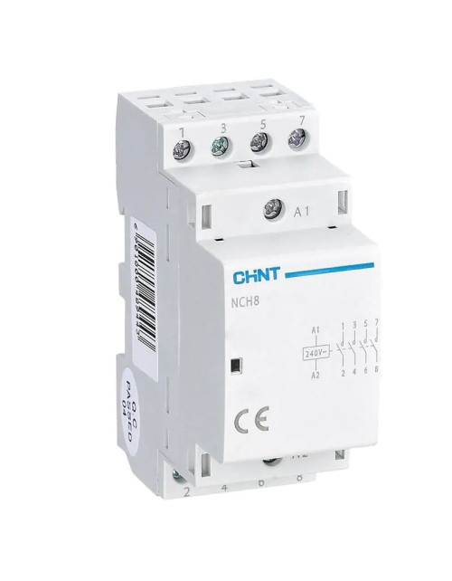 Chint NCH8 contactor modular 25A 4NO 4P 230 Vac 2 Módulos 256089