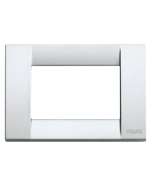 Vimar Idea klassische 3-Modul-Metallplatte in Metallic-Silber 16733.21