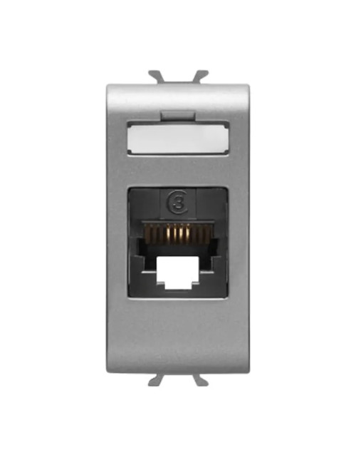 Gewiss Chorus titanium telephone socket GW14401