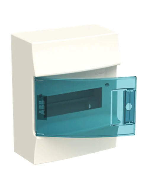 Cuadro eléctrico de pared ABB 8 módulos IP41 puerta azul petróleo blanco 41P08X12