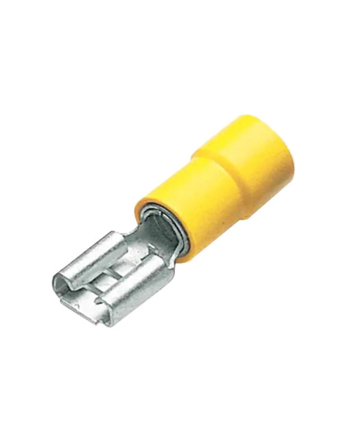 Faston Cembre female cable lugs 4mm2 6.3X0.8 100 pieces Yellow GF-F608