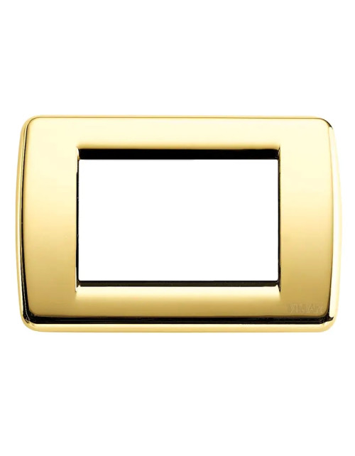 Vimar Idea Rondò plate 3 modules in shiny gold 16753.32