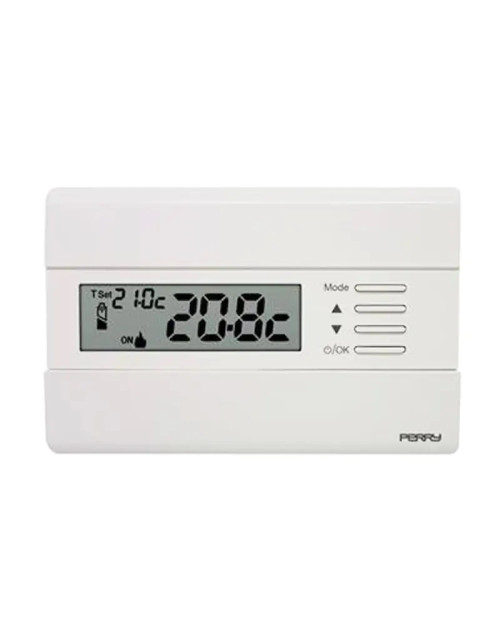 Perry Weißer Wandthermostat mit Display 1TPTE011B