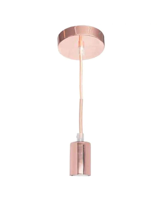 Filo per sospensione lampadari Duralamp con rosone rame rosato TN-E27CU