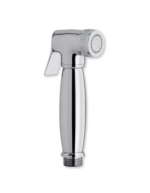 Shut off hydrobrush shower head with chromed brass handle