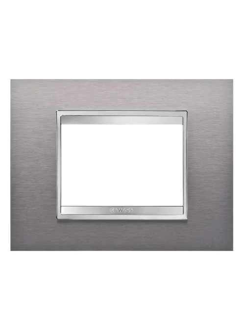 Gewiss Chorus LUX 3P brushed stainless steel plate GW16203MI