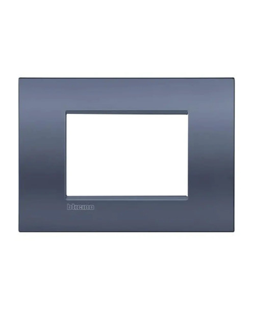 Bticino LivingLight AIR blue moon 3-place plate LNC4803BM