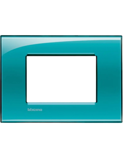 Bticino Livinglight 3-Modul-Quadratplatte, tiefgrüne Farbe LNA4803VD