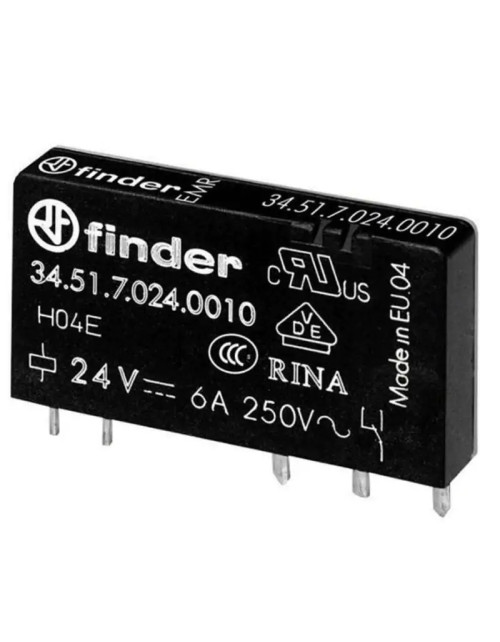 Relé de interfaz electromagnética Finder 24V 6A 170mW 345170240010