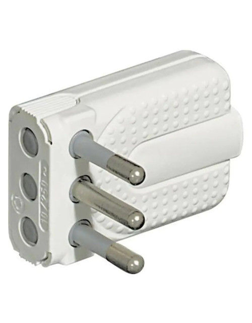 Bticino Adjustable space-saving corner plug 10A white S2465TA