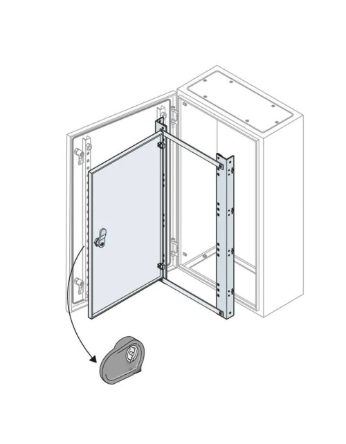 Contre-porte aveugle Abb pour panneaux 1200x800 mm pour intérieurs KC1280K