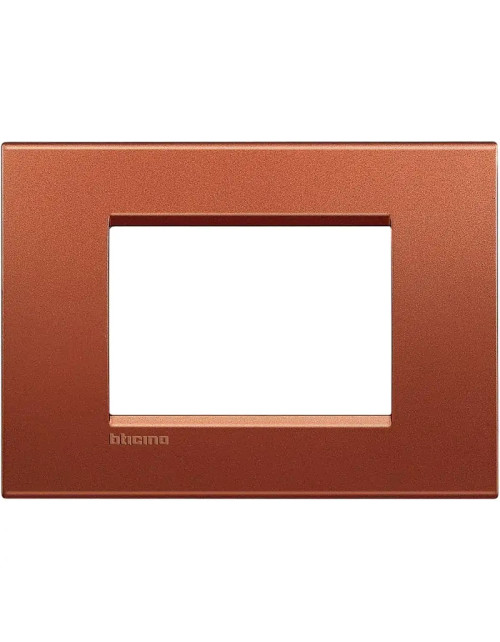 Bticino Livinglight plaque carrée 3 modules couleur brique LNA4803RK