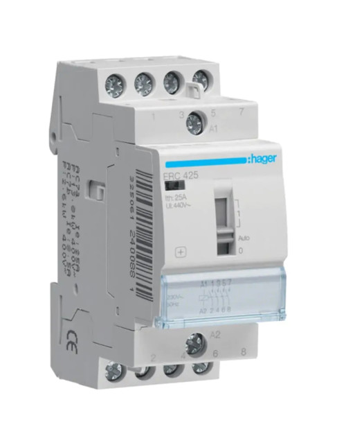 Hager contactor 4NA 230V manual switch ERC425