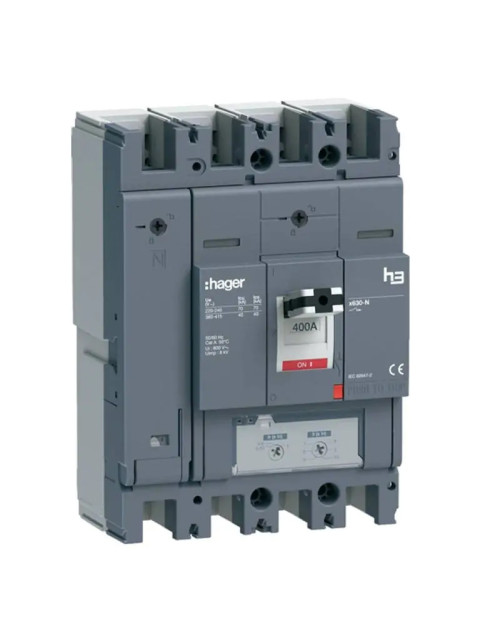 Hager h3 4P 400A 40KA neutral adjustable circuit breaker HNJ401DR
